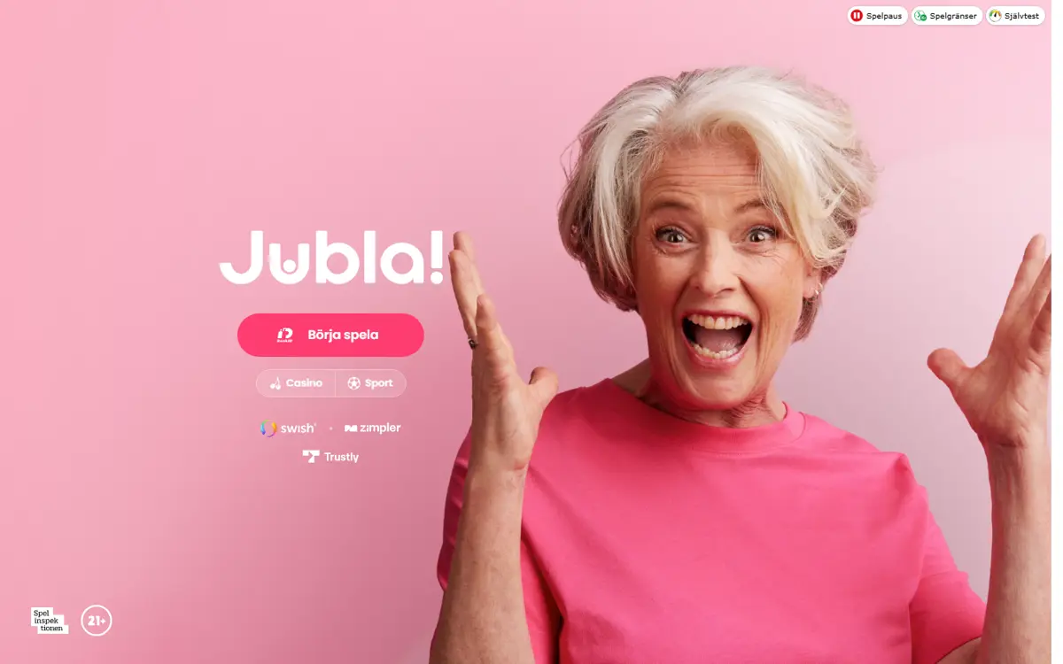 Startsidan hos Jubla